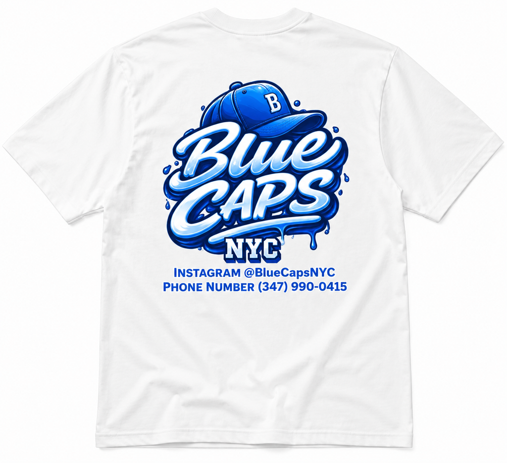 BLUE CAPS TEE - WHITE